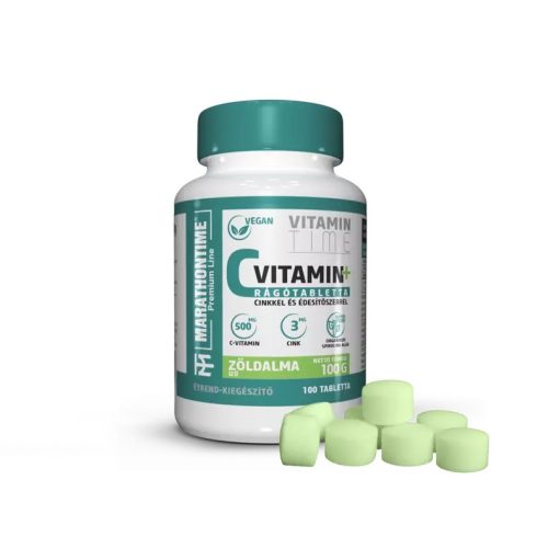 Marathontime C-Vitamin Rágótabletta Hozzáadott Cinkkel 100 tabletta