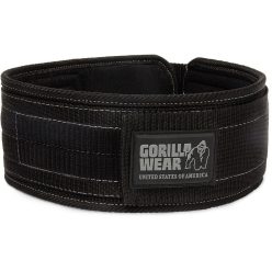   Gorilla Wear 4 Inch Nylon Lifting Belt - Súlyemelő Öv Fekete