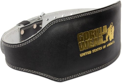 Gorilla Wear 6 Inch Padded Leather Lifting Belt - Bőr Súlyemelő Öv  Fekete