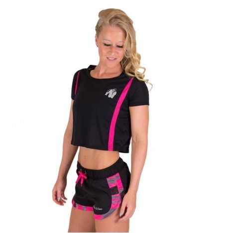Gorilla Wear Columbia Crop Top Fekete/rózsaszín