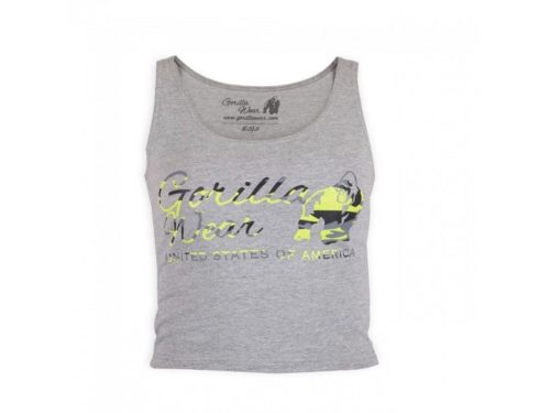 Gorilla Wear Oakland Crop Tank Szürke/neon Lime Trikó
