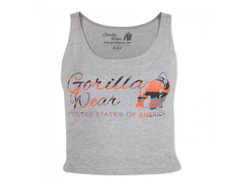 Gorilla Wear Oakland Crop Tank Szürke/neon Narancs Trikó