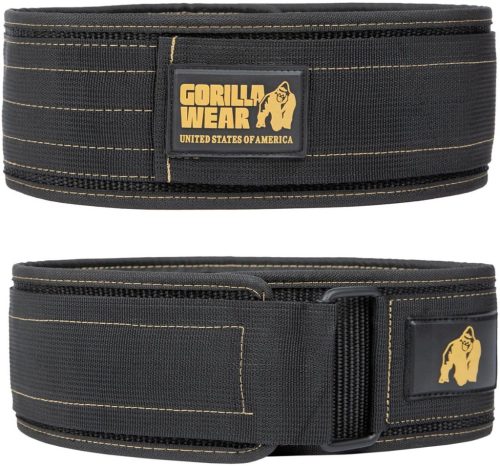 Gorilla Wear 4 Inch Nylon Lifting Belt - Súlyemelő Öv Fekete/arany