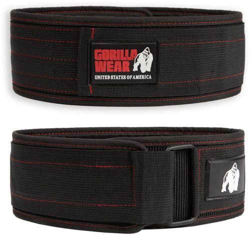 Gorilla Wear 4 Inch Nylon Lifting Belt - Súlyemelő Öv Fekete/piros