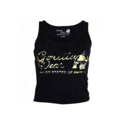 Gorilla Wear Oakland Crop Tank Fekete/neon Lime Trikó