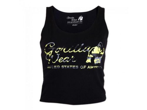 Gorilla Wear Oakland Crop Tank Fekete/neon Lime Trikó