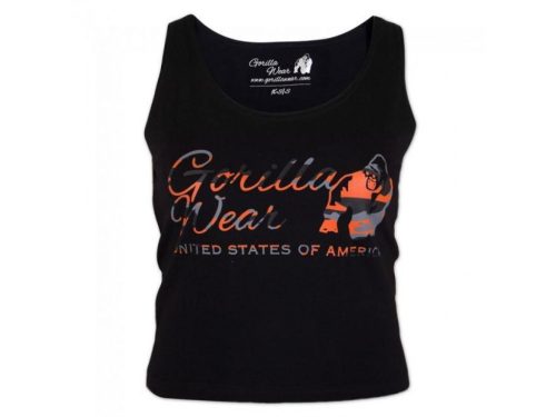Gorilla Wear Oakland Crop Tank Fekete/neon Narancs Trikó