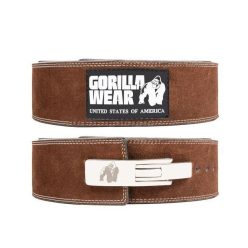   Gorilla Wear 4 Inch Leather Lifting Lever Belt - Bőr Súlyemelő Öv Barna