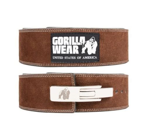 Gorilla Wear 4 Inch Leather Lifting Lever Belt - Bőr Súlyemelő Öv Barna