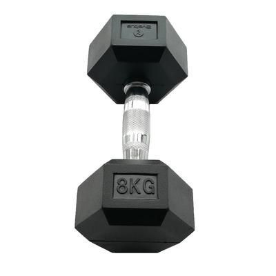 Sveltus Hexagonal Dumbbell - Hex Hatszögletű Egykezes Gumírozott Fix Edzőtermi Kézisúlyzó 6 Kg
