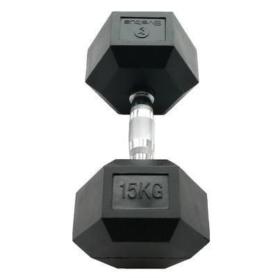 Sveltus Hexagonal Dumbbell - Hex Hatszögletű Egykezes Gumírozott Fix Edzőtermi Kézisúlyzó 12 Kg